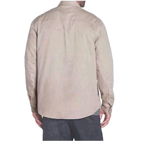 Woolrich Men's M Flannel Lined Shirt Jacket Signature Green Label Beige Shacket - Picture 2 of 13